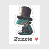 Sticker Chibi Dragon au chapeau (Feuille)