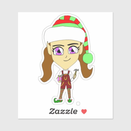Sticker chibi elf (Feuille)