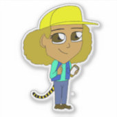 Sticker chibi fille avec queue de tigre (Devant)