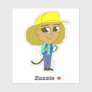 Sticker chibi fille avec queue de tigre
