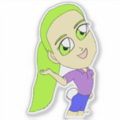 Sticker chibi fille avec une queue de lapin (Devant)