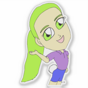 Sticker chibi fille avec une queue de lapin