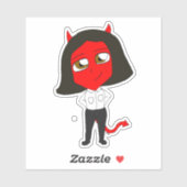 Sticker chibi fille diable (Feuille)