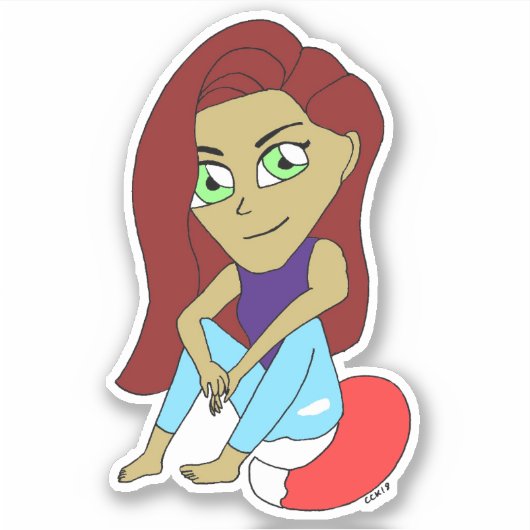 Sticker chibi foxy fille (Devant)