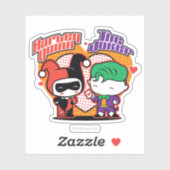 Sticker Chibi Harley Quinn & Chibi Joker Coeurs (Feuille)