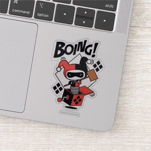 Sticker Chibi Harley-Quinn-In-A-Box Avec Marteau (Détail)