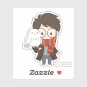Sticker Chibi HARRY POTTER™ & Hedwig (Feuille)