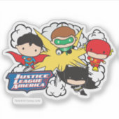 Sticker Chibi Justice League of America Explosion (Devant)