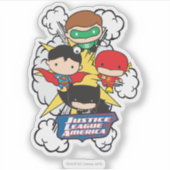Sticker Chibi Justice League of America Explosion (Devant)