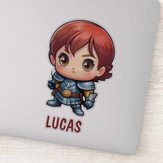 Sticker Chibi Knight Personalized Kids Cut Viny (Détail)