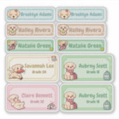Sticker Chibi Labrador Name Labels (Devant)