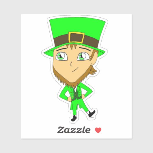 Sticker chibi leprechaun (Feuille)