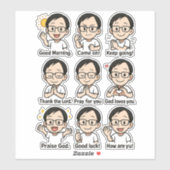 Sticker Chibi Me avec des messages positifs Vinyl (Feuille)