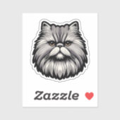 Sticker Chibi Perse Tête de chat - Kawaii Big Eyes Design (Feuille)