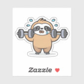 Sticker Chibi Sloth Gym Échec - Cute Kawaii Drôle Entraîne (Feuille)