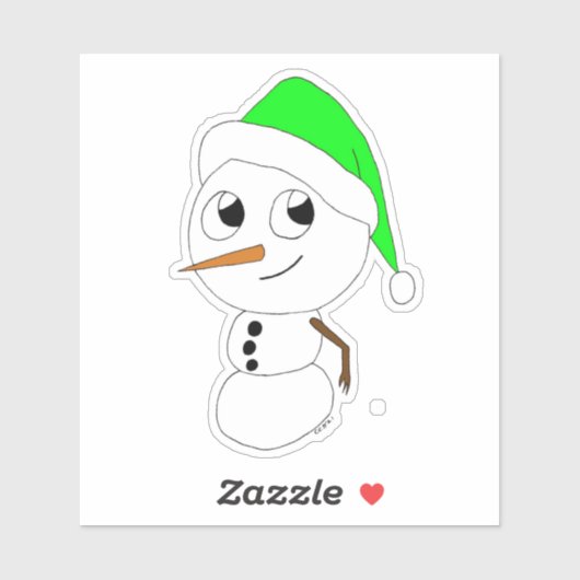 Sticker chibi snowman (Feuille)
