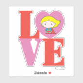 Sticker Chibi Supergirl LOVE (Feuille)