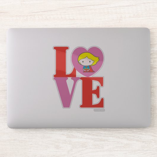 Sticker Chibi Supergirl LOVE (Ordinateur)