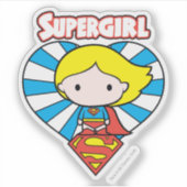 Sticker Chibi Supergirl Starburst Coeur et logo (Devant)