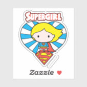 Sticker Chibi Supergirl Starburst Coeur et logo (Feuille)