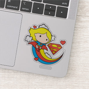 Sticker Chibi Supergirl volant arc-en-ciel
