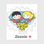 Sticker Chibi Superman & Chibi Supergirl Power Up! (Feuille)