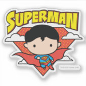 Sticker Chibi Superman Polka Dot Shield et nom (Devant)