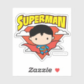 Sticker Chibi Superman Polka Dot Shield et nom (Feuille)