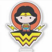 Sticker Chibi Wonder Woman avec Pois et logo (Devant)