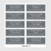Sticker Chic Calligraphy Off-Black Adresse Invité (Feuille)