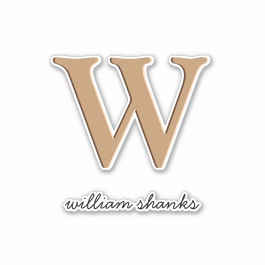 Sticker Chic chic monogramme noir nom de script or noir (Devant)