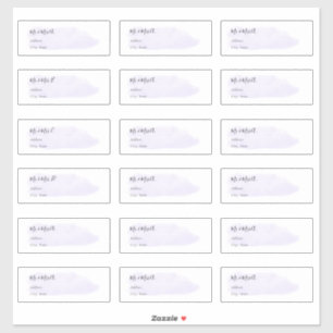 Sticker Chic Dusty Purple Brossé Aquarelle Adresse d'invit