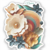 Sticker Chic, Elegant Crèmes & cuir texture fleur look (Recto)