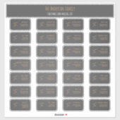 Sticker Chic Elegant Grey Christmas Card Mailing Label Set (Feuille)