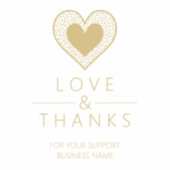 Sticker Chic Fake Gold Black Heart Lace Effect Love Thanks (Recto)