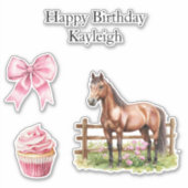 Sticker Chic Girl Rose Bows Anniversaire (Devant)