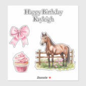 Sticker Chic Girl Rose Bows Anniversaire (Feuille)