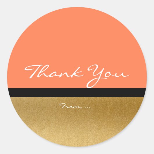 Sticker chic glam moderne Coral & Or (Devant)