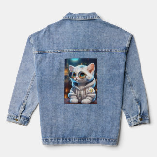 "Sticker Chic : Illustrated Denim Jacket for Fashi