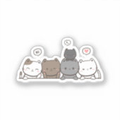 Sticker Chic Kawaii Cat - Objets Correspondants Di (Recto)