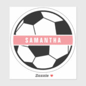 Sticker Chic moderne balle de soccer Girl Sport rose Monog (Feuille)