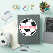 Sticker Chic moderne balle de soccer Girl Sport rose Monog (Couverture iPad)