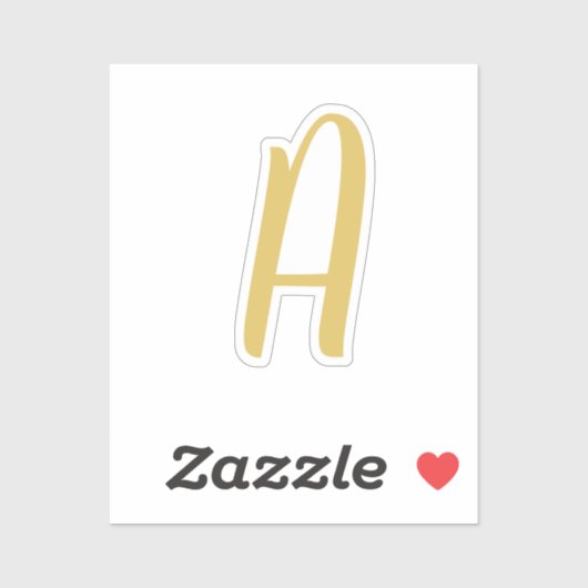 Sticker Chic or couleur Monogramme Professional Calligraph (Feuille)