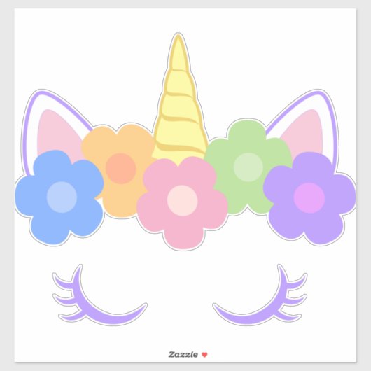 Sticker chic Serene Unicorn (Feuille)