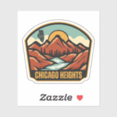 Sticker Chicago Heights, Illinois  (Feuille)