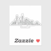 Sticker Chicago IL Cityscape Illustration (Feuille)