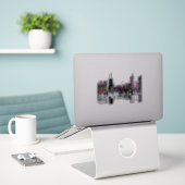 Sticker Chicago, Illinois skyline en graffiti (Ordinateur portable sur le bureau)