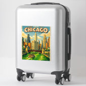 Sticker Chicago River Saint Patricks day postcard (Sur valise)