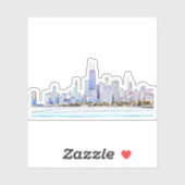 Sticker Chicago Skyline (Feuille)
