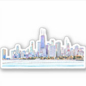 Sticker Chicago Skyline (Devant)